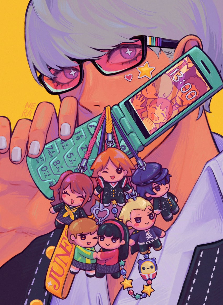 narukami yu, shirogane naoto, satonaka chie, kujikawa rise, amagi yukiko, and 6 more (persona and 1 more) drawn by navoreee