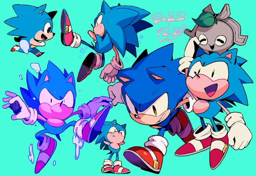 sonic the hedgehog, classic sonic, and koco (sonic and 1 more) drawn by aimf
