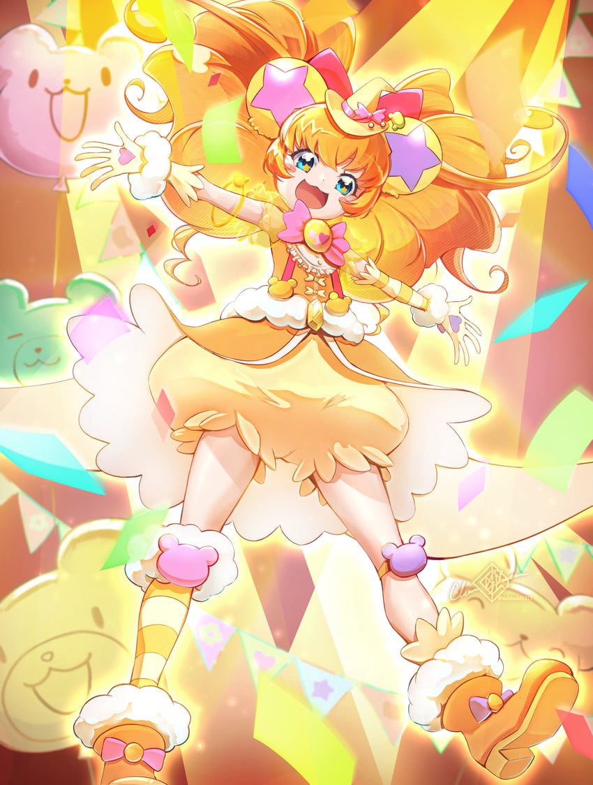 mofurun and cure mofurun (precure and 1 more) drawn by clear_glass_(mildmild1311)