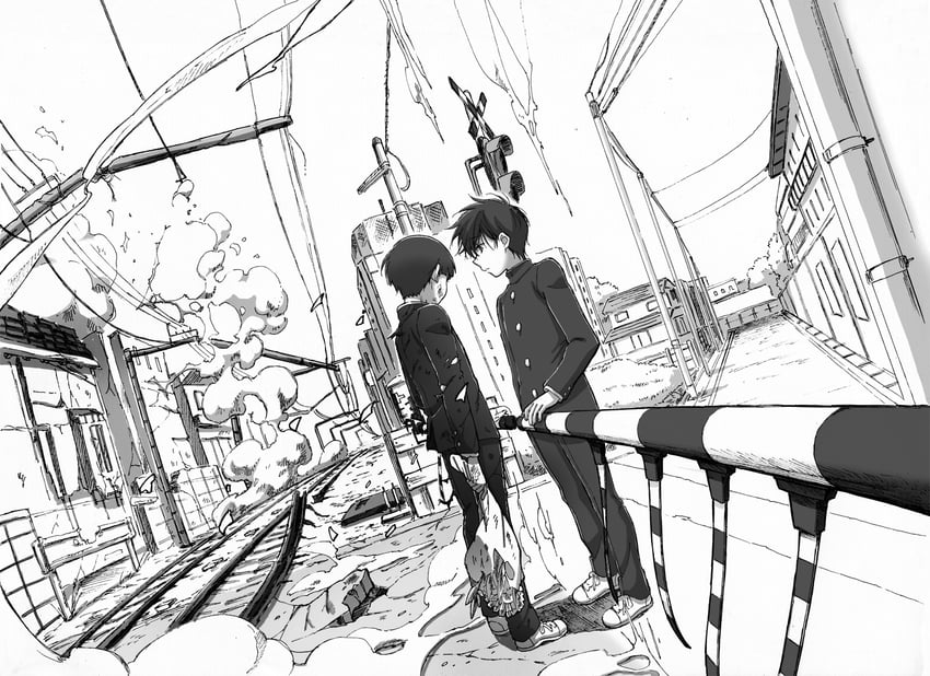 kageyama shigeo and kageyama ritsu (mob psycho 100) drawn by eokonuzu