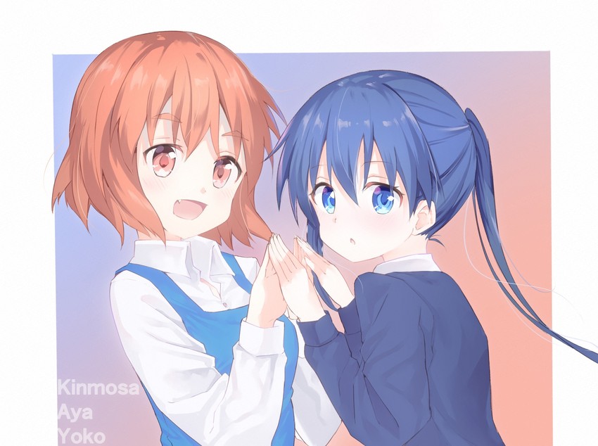 komichi aya and inokuma youko (kin-iro mosaic) drawn by kerun