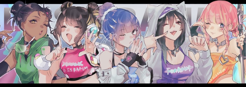 d.va, mercy, ashe, juno, and illari (overwatch and 1 more) drawn by o694699