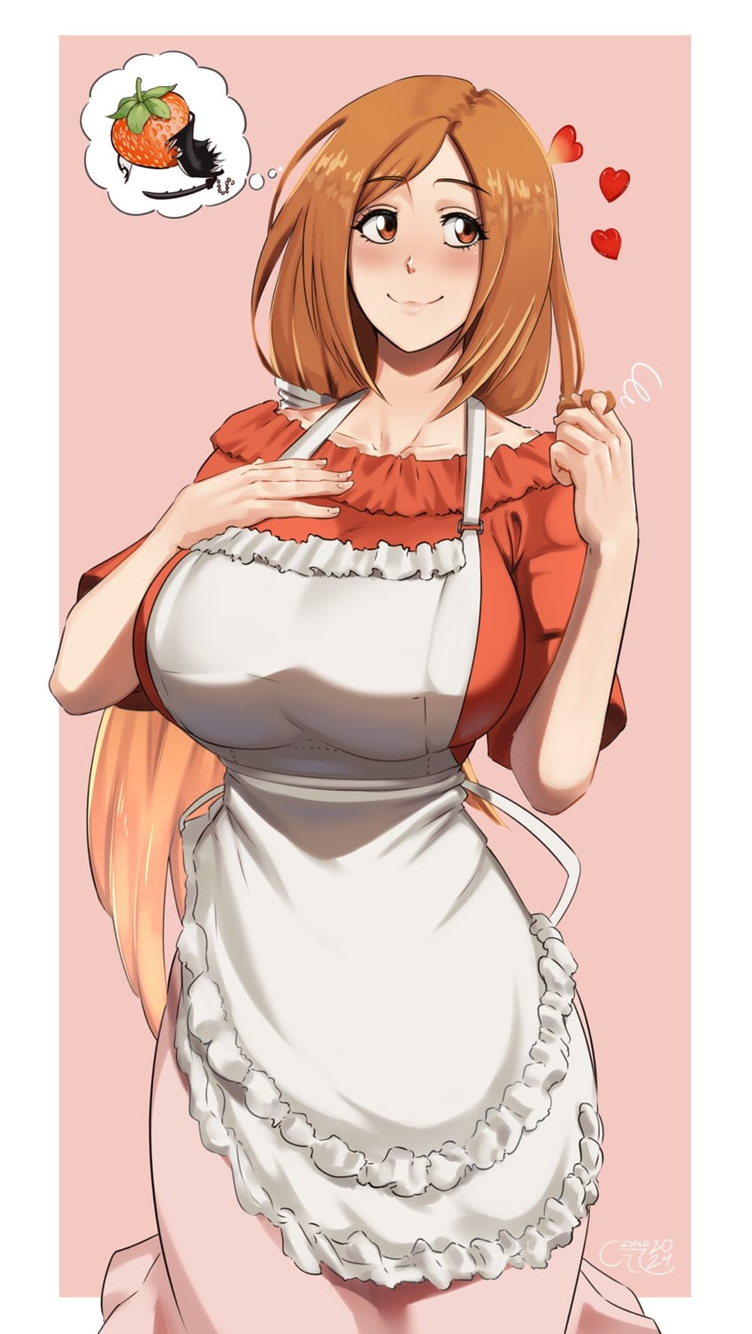 inoue orihime (bleach and 1 more) drawn by castell