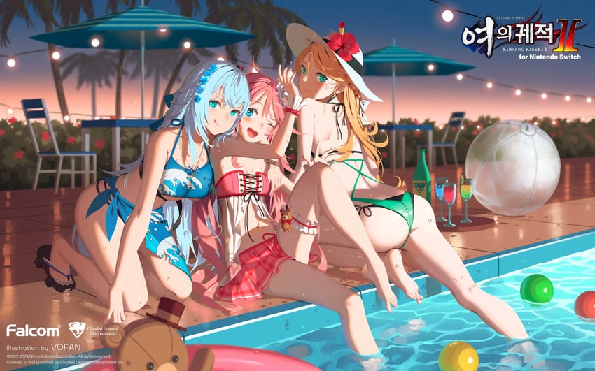shizuna rem misurugi, elaine auclair, and nadia rayne (eiyuu densetsu and 2 more) drawn by vofan