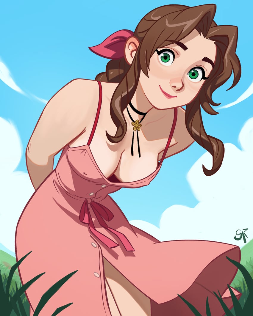 aerith gainsborough (final fantasy and 1 more) drawn by galmesh_rosewood