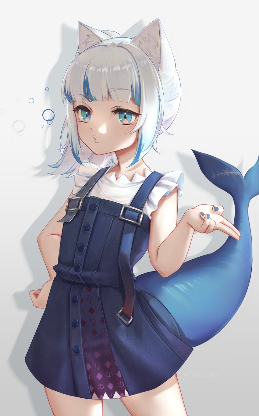 gawr gura (hololive and 1 more) drawn by yuenillus