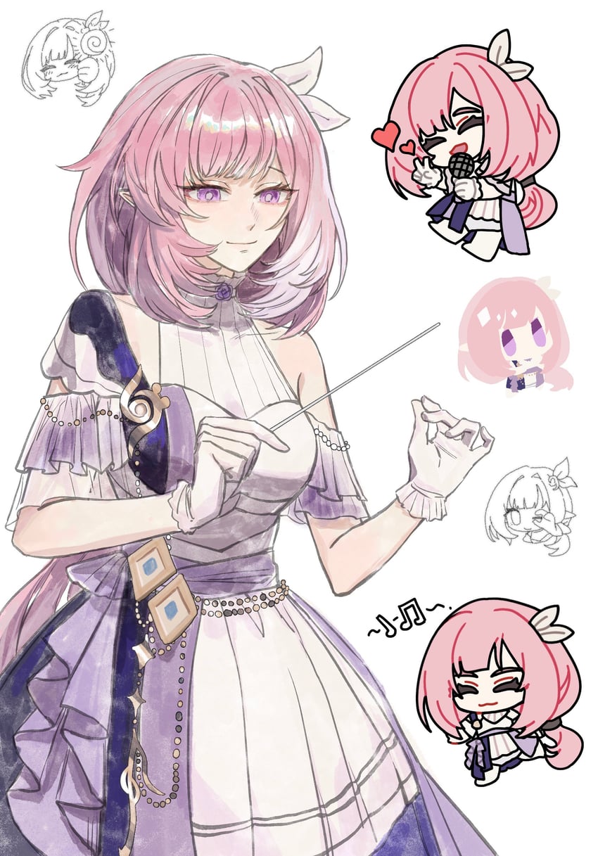 elysia (honkai and 1 more) drawn by yeming_(yeming66410)