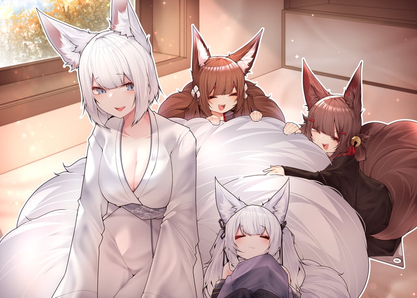 kaga, amagi-chan, akagi-chan, and shinano-chan (azur lane) drawn by samip