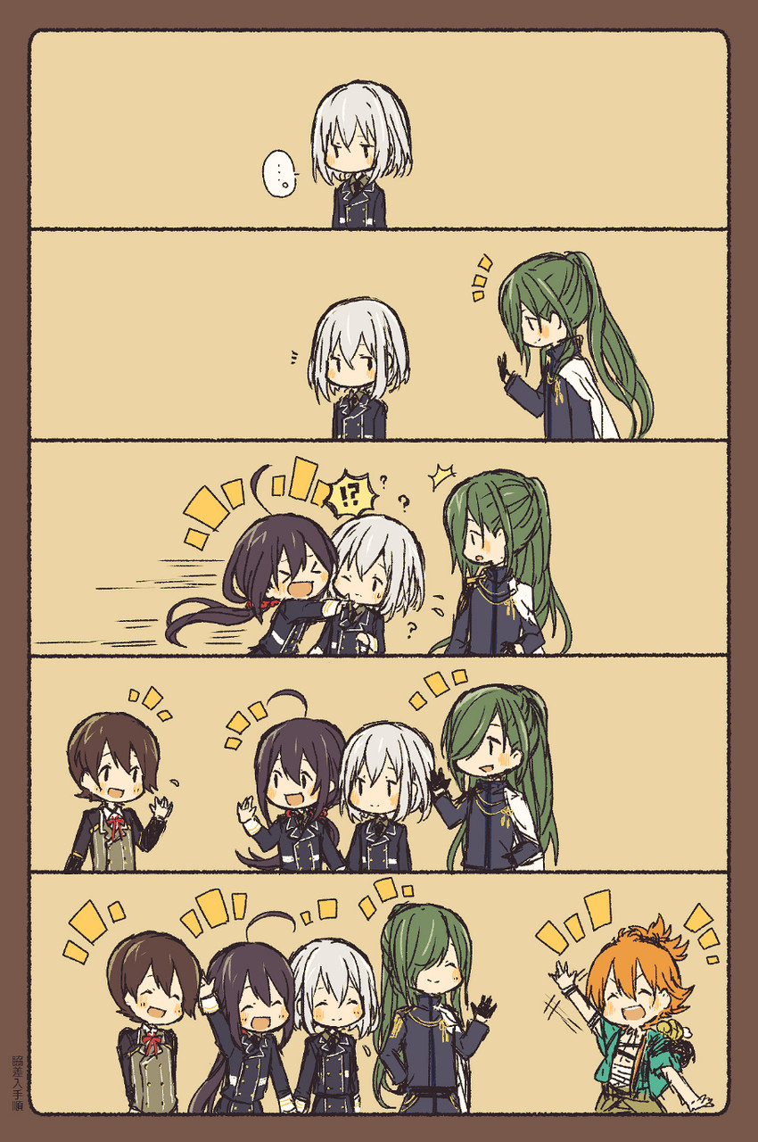 namazuo toushirou, honebami toushirou, horikawa kunihiro, nikkari aoe, urashima kotetsu, and 1 more (touken ranbu) drawn by matsuki_(mikipingpong)