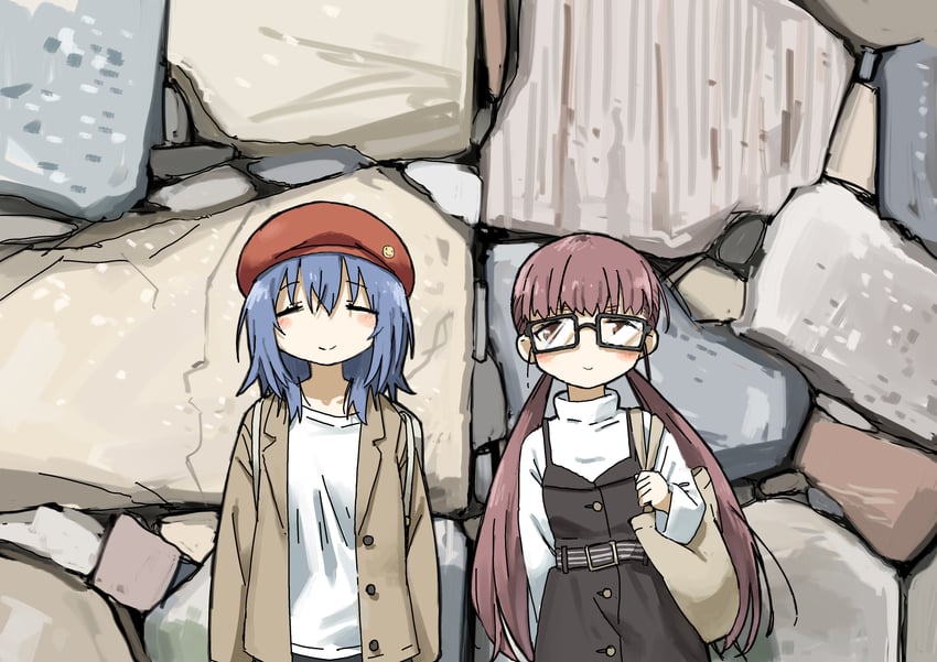 suzugamori chika and unoki yui (zatsu tabi) drawn by tsukumizu_yuu