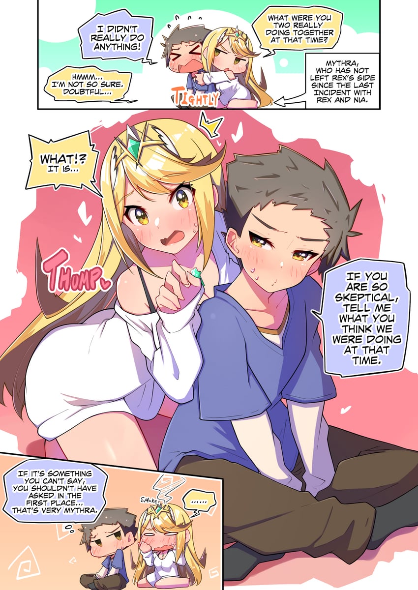 mythra and rex (xenoblade chronicles and 1 more) drawn by osora_(judithandlilith)