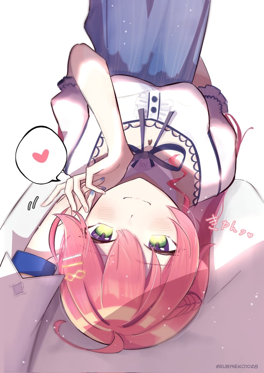 hoshimachi suisei and sakura miko (hololive) drawn by ruby_(rubyneko1028)