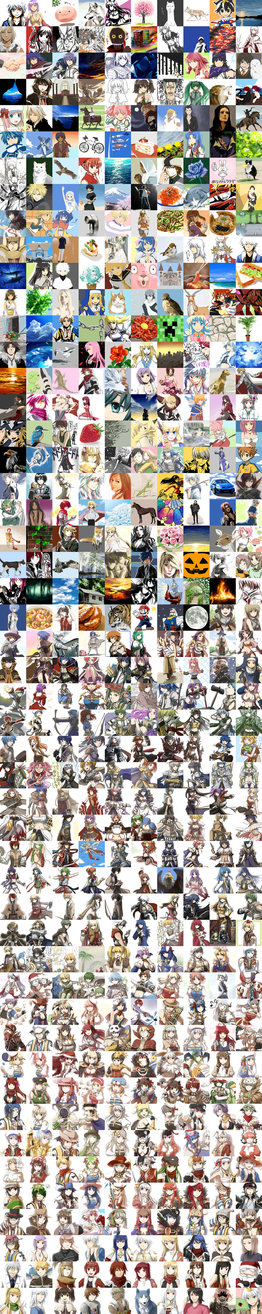hatsune miku, hakurei reimu, kirisame marisa, flandre scarlet, kaname madoka, and 126 more (touhou and 59 more) drawn by natsuya_(kuttuki)