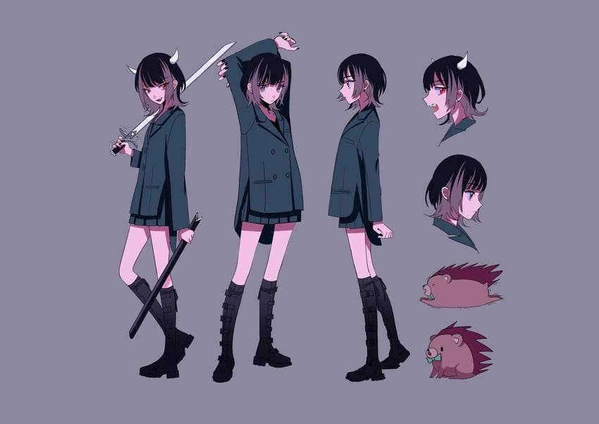 nira-chan and uniguri (zutto mayonaka de ii no ni and 1 more) drawn by myon_(tokipi)