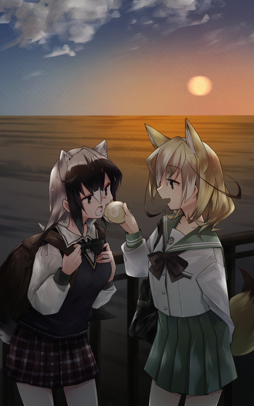 common raccoon and fennec (kemono friends) drawn by nanana_(nanana_iz)