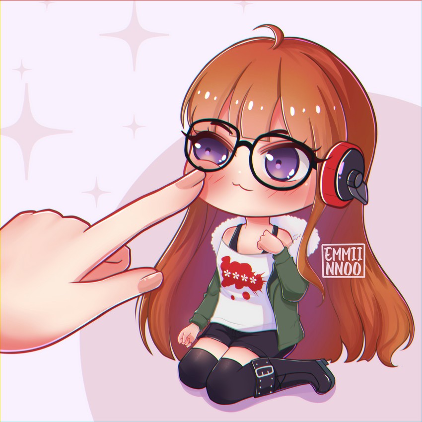 sakura futaba (persona and 1 more) drawn by emmiinnoo