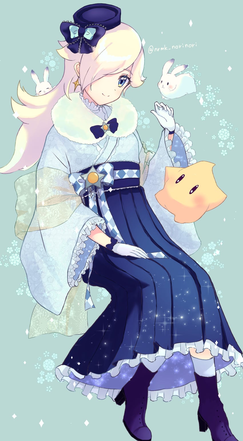 rosalina and luma (mario) drawn by norimaki_(nrmk_norinori)