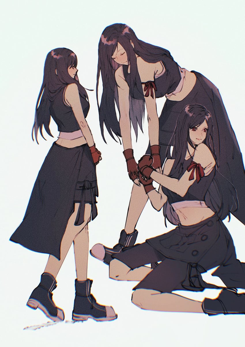 tifa lockhart (final fantasy and 2 more) drawn by sera_(serappi)