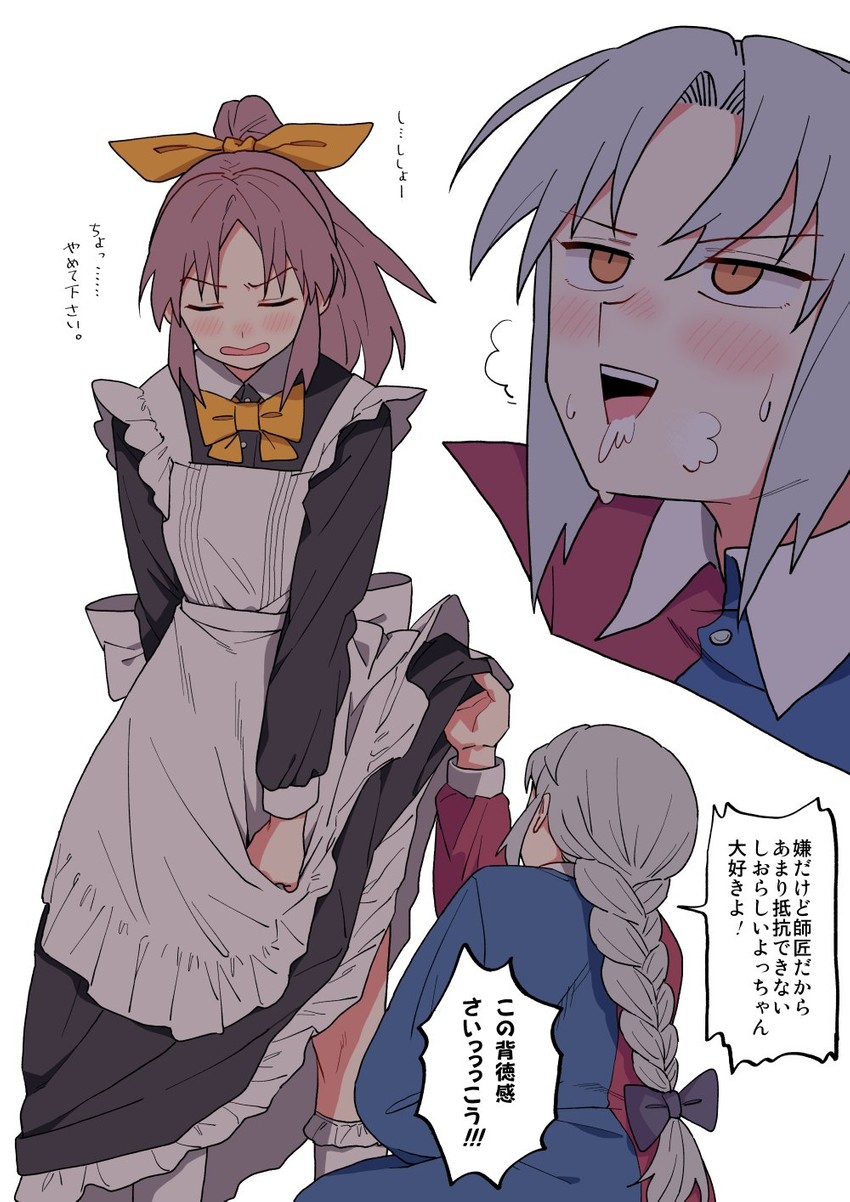 yagokoro eirin and watatsuki no yorihime (touhou) drawn by anarogumaaa