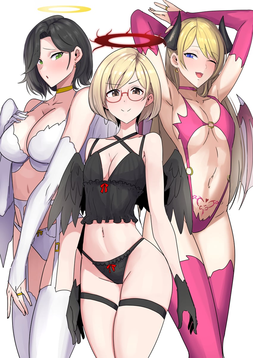 irene, maya, and mimi (original) drawn by clash_kuro_neko