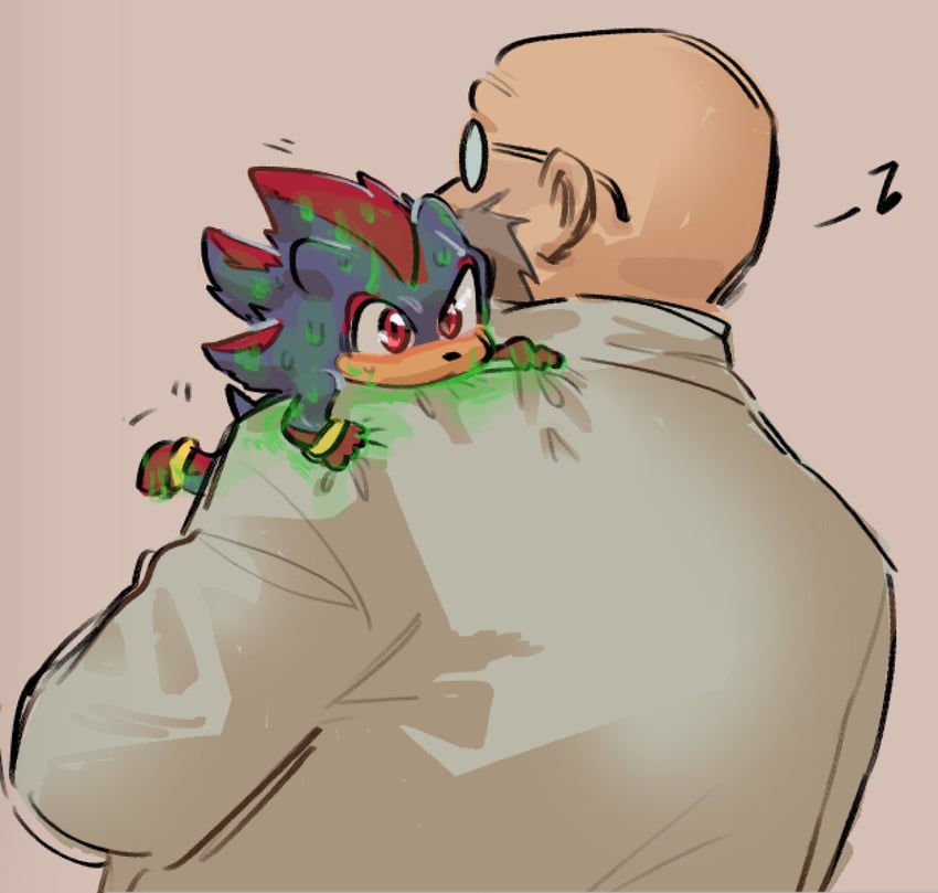shadow the hedgehog and gerald robotnik (sonic) drawn by bl00doodle