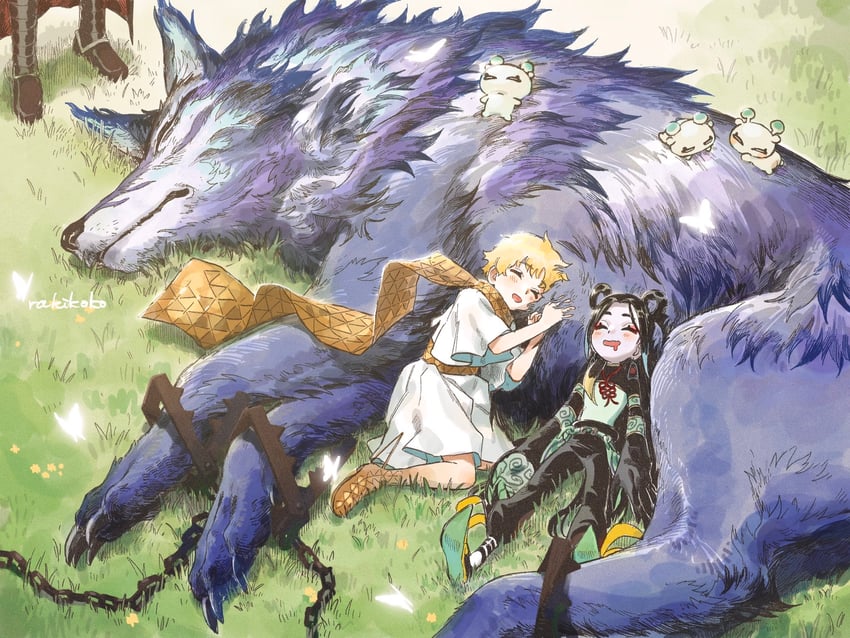 voyager, lobo, con, hessian, and taisui xingjun (fate and 1 more) drawn by rakikoko