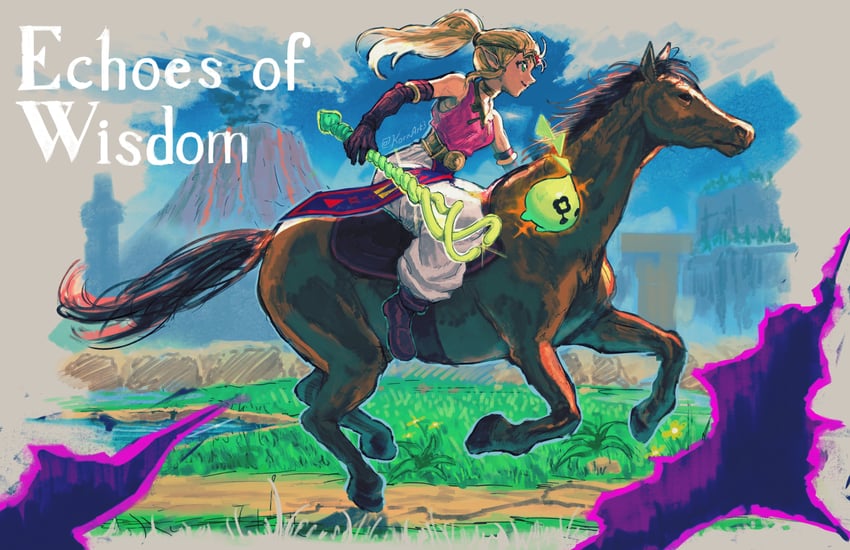 princess zelda and tri (the legend of zelda and 1 more) drawn by kornart