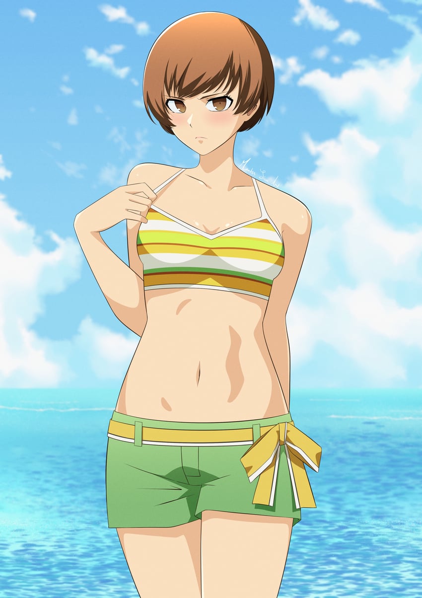 satonaka chie (persona and 1 more) drawn by master_sick_art