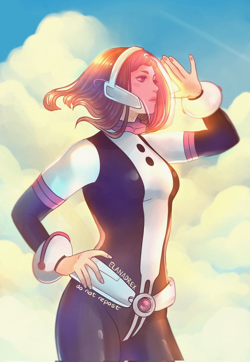 uraraka ochaco (boku no hero academia) drawn by elanadrex