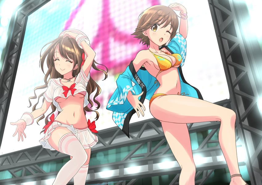 shimamura uzuki and honda mio (idolmaster and 2 more) drawn by asanaya