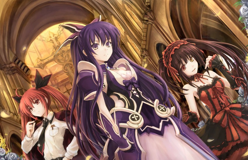 tokisaki kurumi, yatogami tohka, and itsuka kotori (date a live) drawn by pepsimen