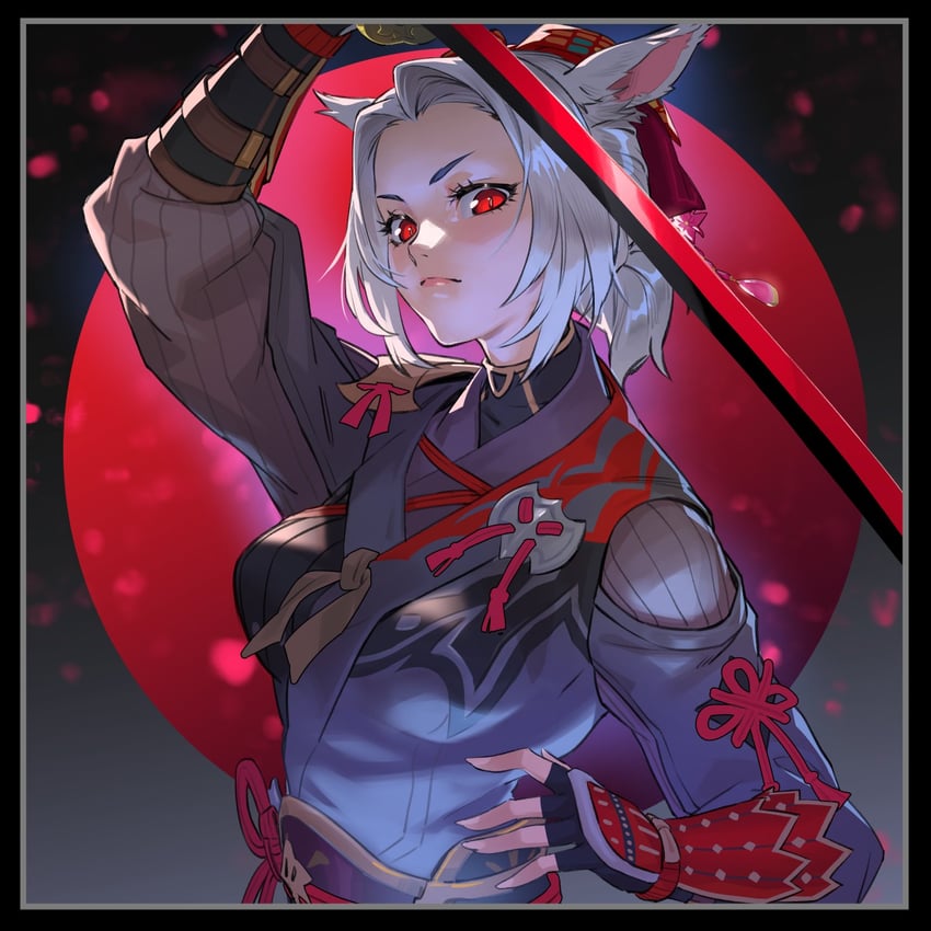 warrior of light and ninja (final fantasy and 1 more) drawn by rukomata_99