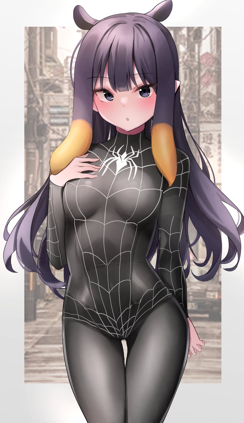 ninomae ina'nis and spider-man (hololive and 3 more) drawn by scarlet_(wv0102)