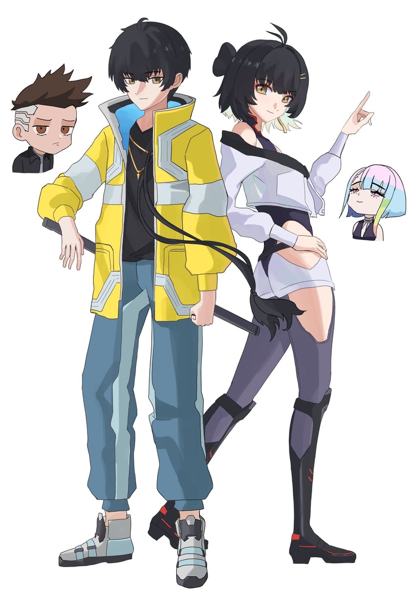 rover, female rover, male rover, lucy, and david martinez (wuthering waves and 2 more) drawn by yonyanyon