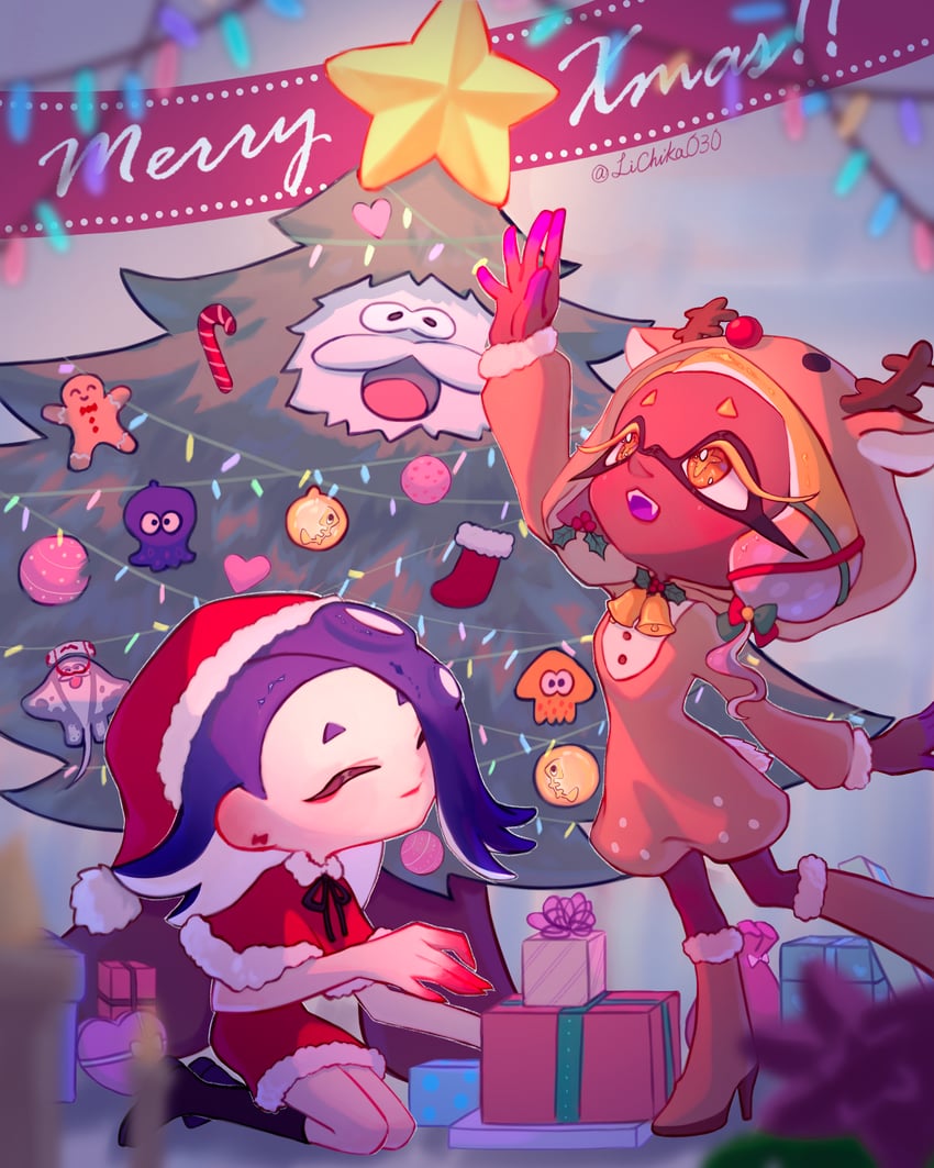 shiver, frye, and big man (splatoon and 1 more) drawn by lqk_jing_jia