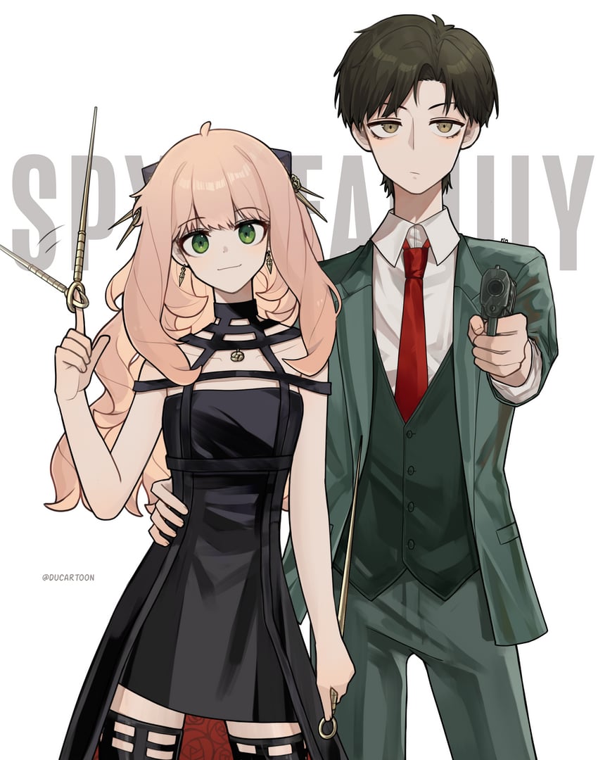 yor briar, anya, twilight, and damian desmond (spy x family) drawn by ducartoon