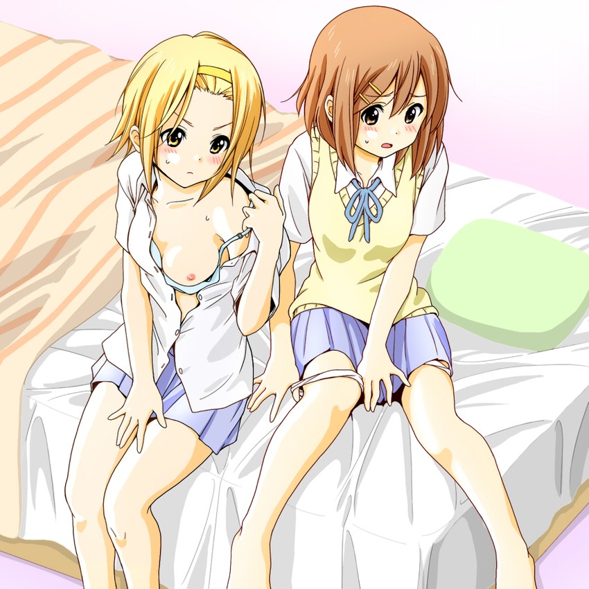 hirasawa yui and tainaka ritsu (k-on!) drawn by sawanatsu_mikan