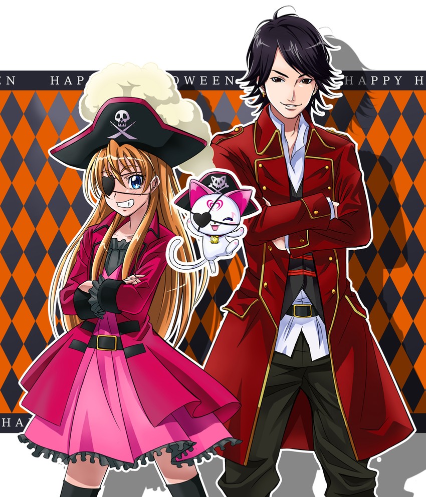 houjou hibiki, hummy, and captain marvelous (precure and 3 more) drawn by mahkn