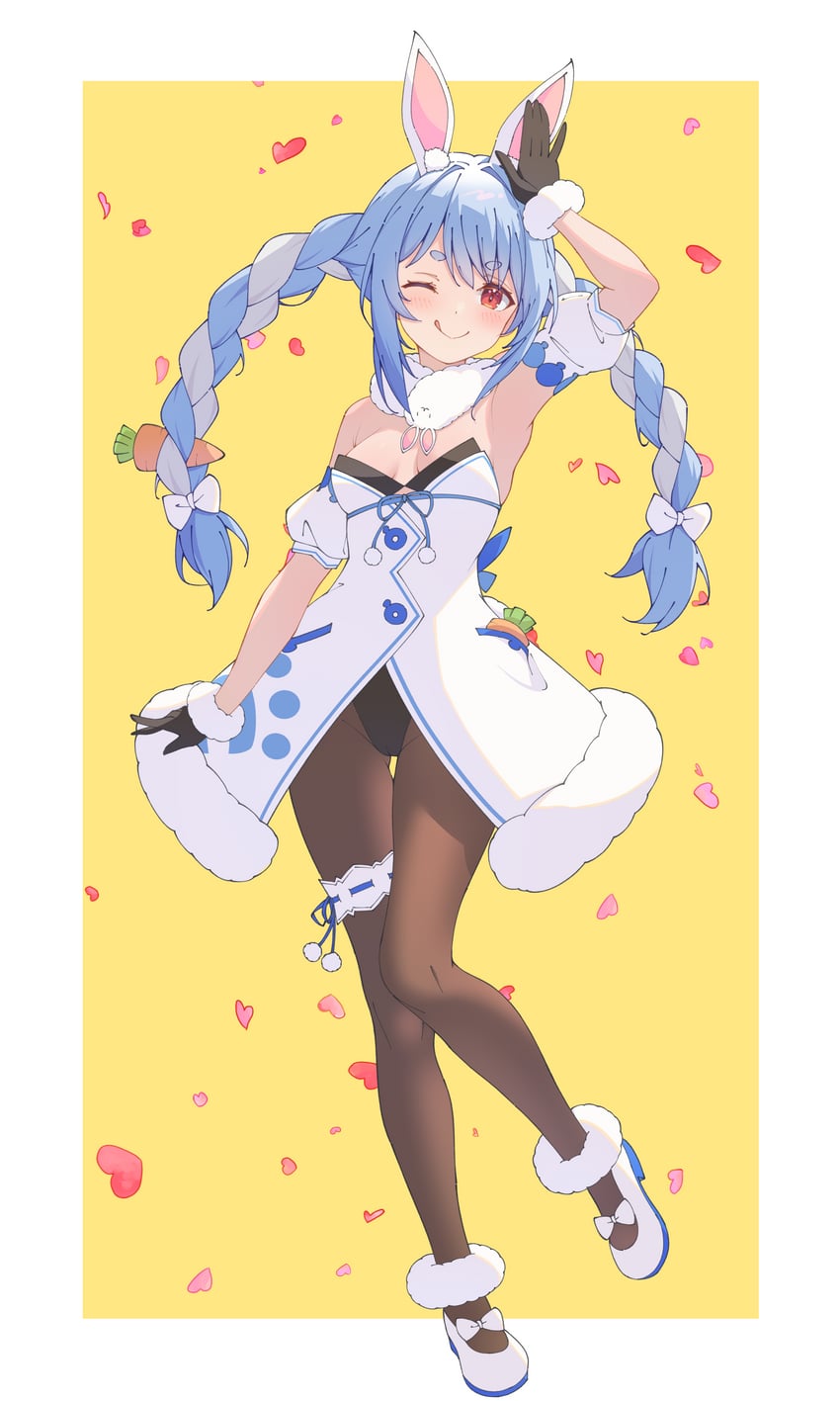 usada pekora and don-chan (hololive) drawn by maccaron61