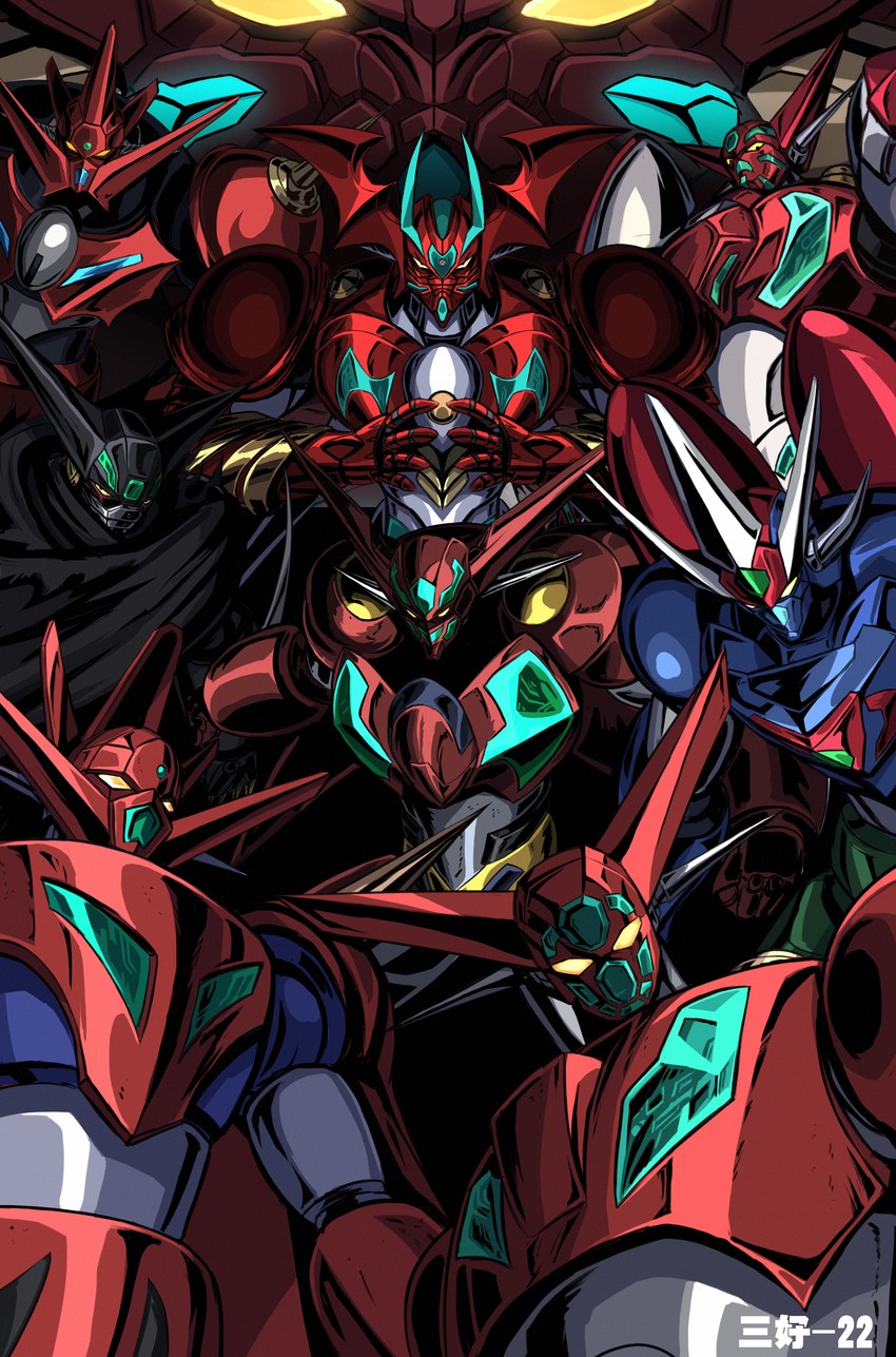 getter-1, shin getter-1, black getter, getter arc, getter emperor, and 3 more (getter robo and 5 more) drawn by 3ok
