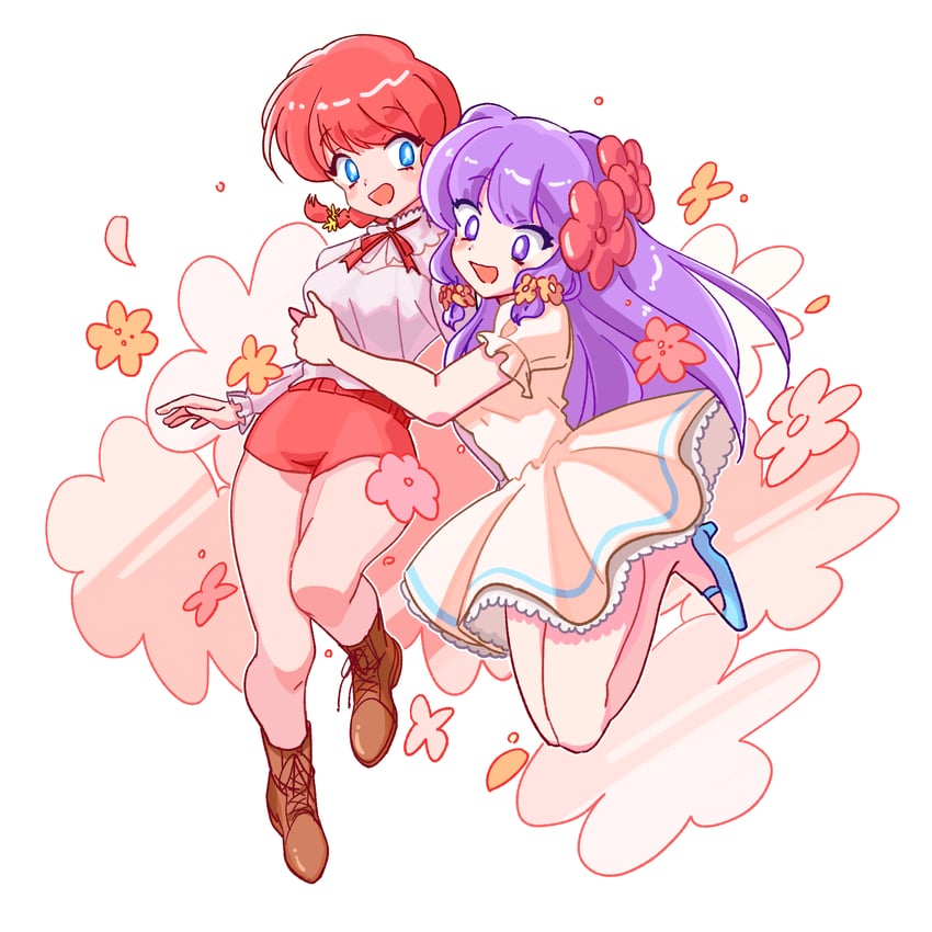 ranma-chan and shampoo (ranma 1/2) drawn by miyano68mamo