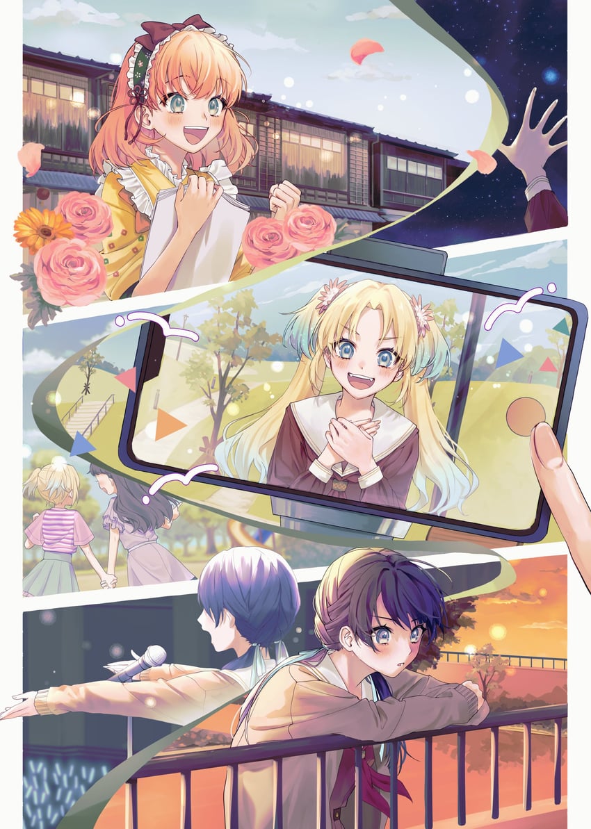 hinoshita kaho, fujishima megumi, murano sayaka, and osawa rurino (love live! and 1 more) drawn by azuma_(no488888)