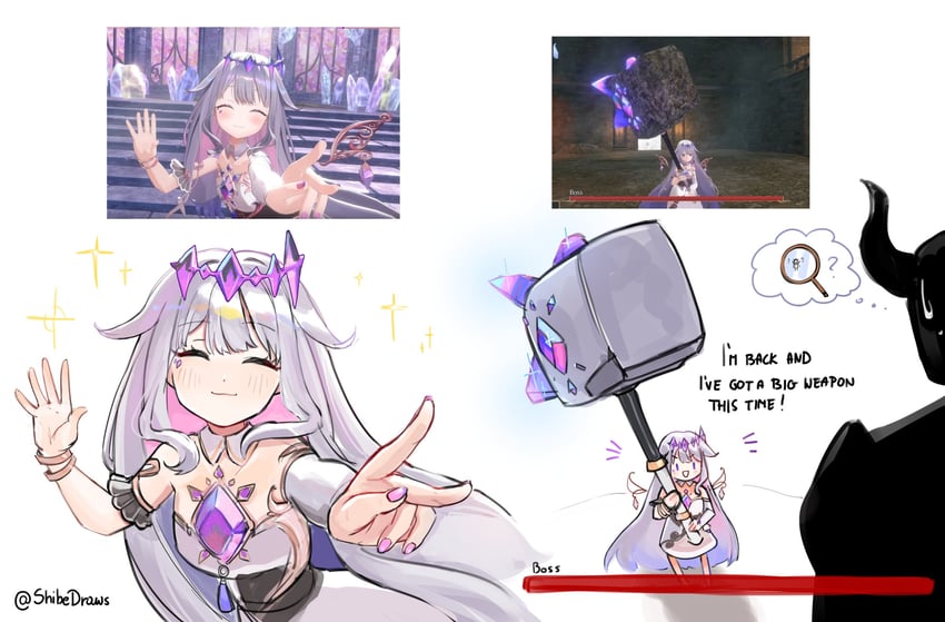koseki bijou (hololive and 1 more) drawn by shibedraws