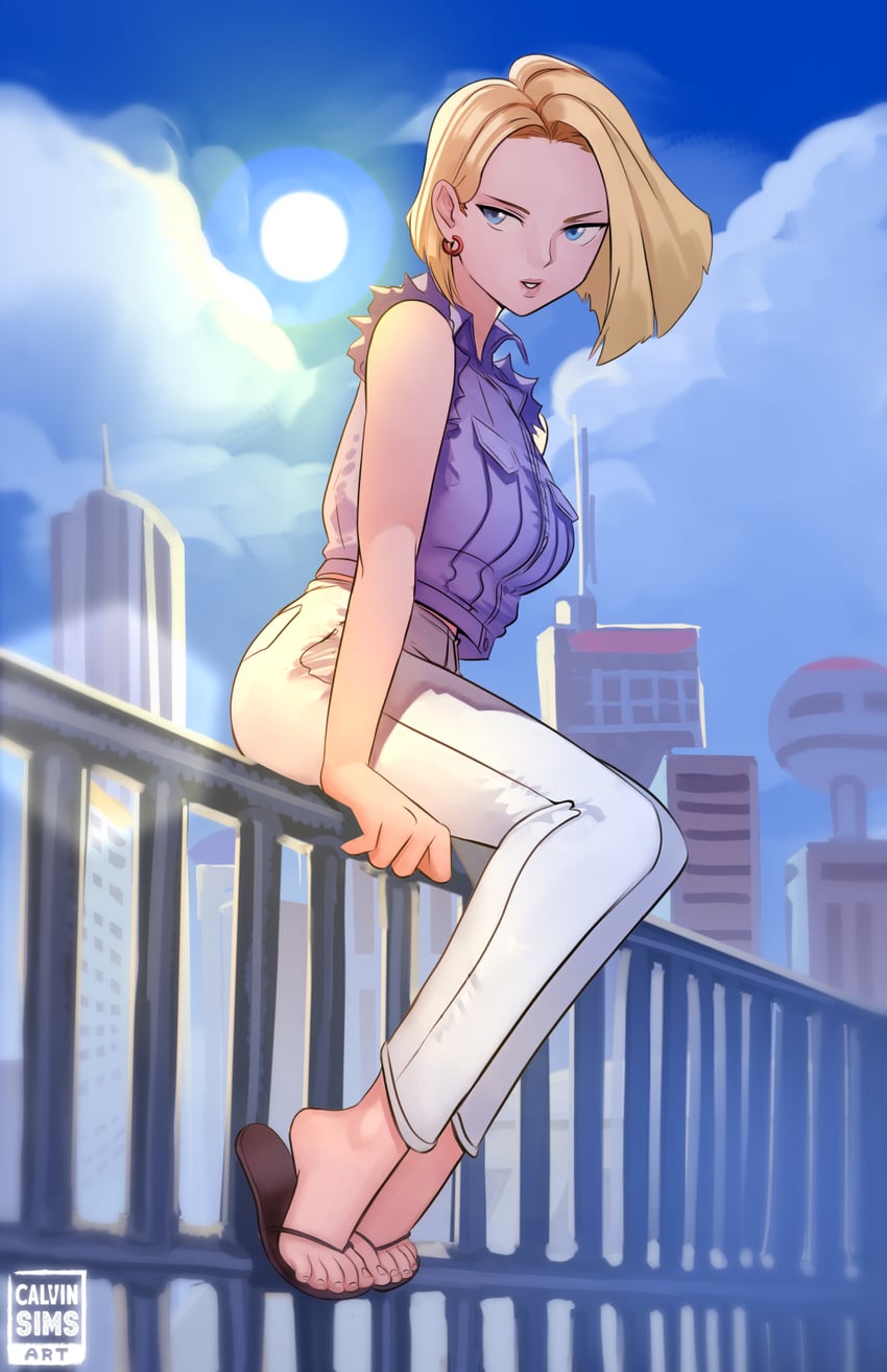 android 18 (dragon ball and 1 more) drawn by calvin_sims