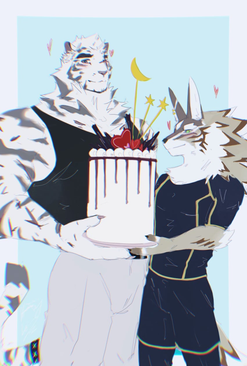 mountain and seth (arknights and 1 more) drawn by 815147h