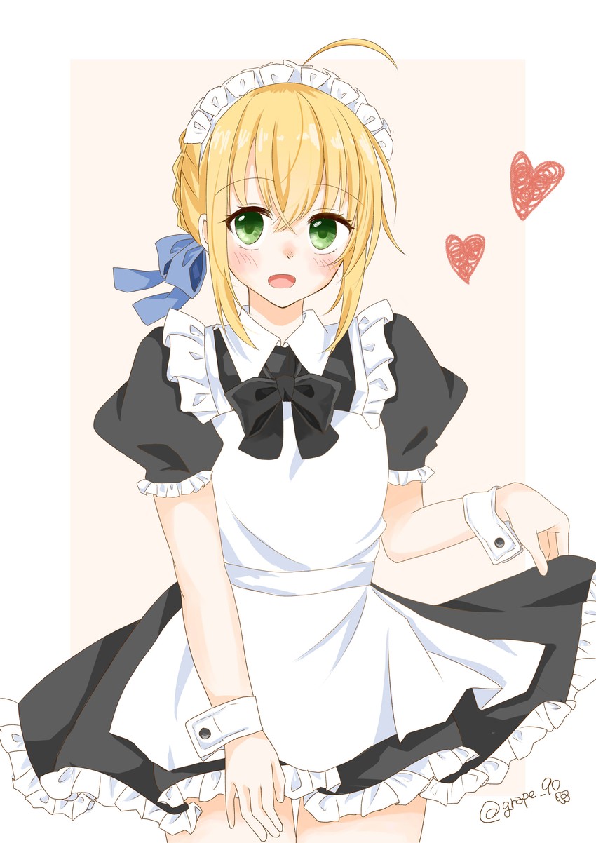 artoria pendragon and saber (fate and 1 more) drawn by grape_90