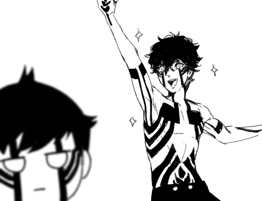 amamiya ren and demi-fiend (persona and 5 more) drawn by sageo_yn
