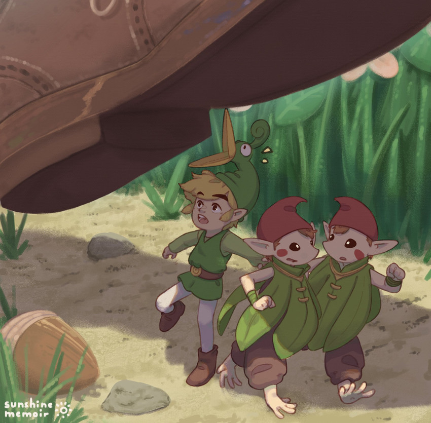 link, ezlo, and minish (the legend of zelda and 1 more) drawn by khiuly