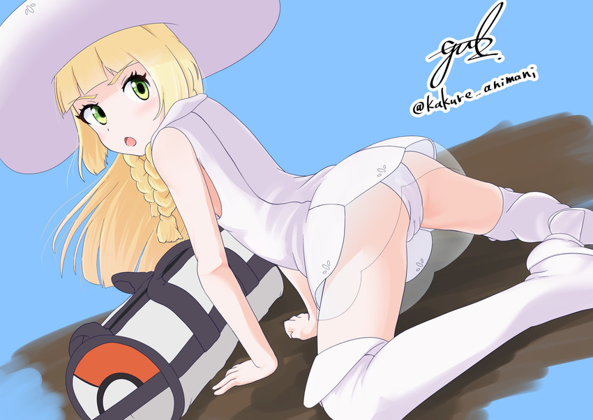 lillie (pokemon and 1 more) drawn by kakure_animani