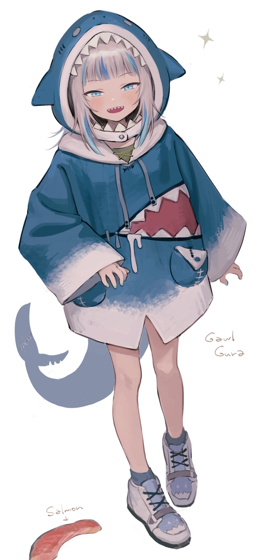 gawr gura (hololive and 1 more) drawn by bolero_(bo_le_ro66)